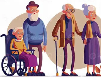 Elderly people, with impaired mobility.
