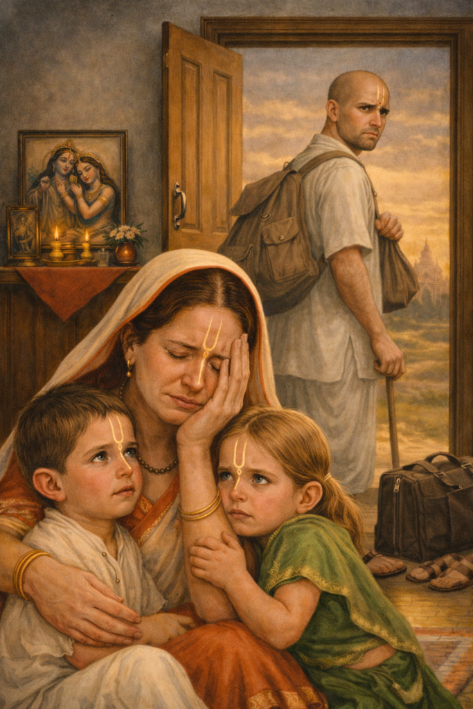 A man walks out on his young family.